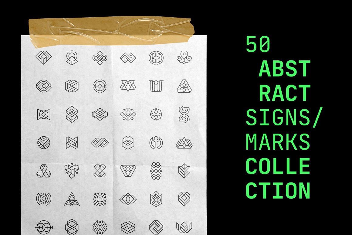 50个高质量抽象符号标记图形图案素材合辑 50 Abstra