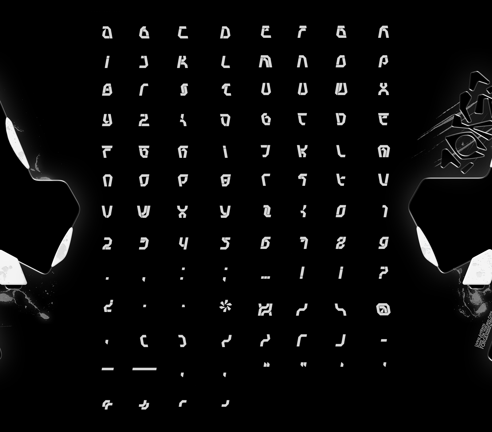 新潮流酸性艺术几何抽象英文装饰字体 FORGE - Tens