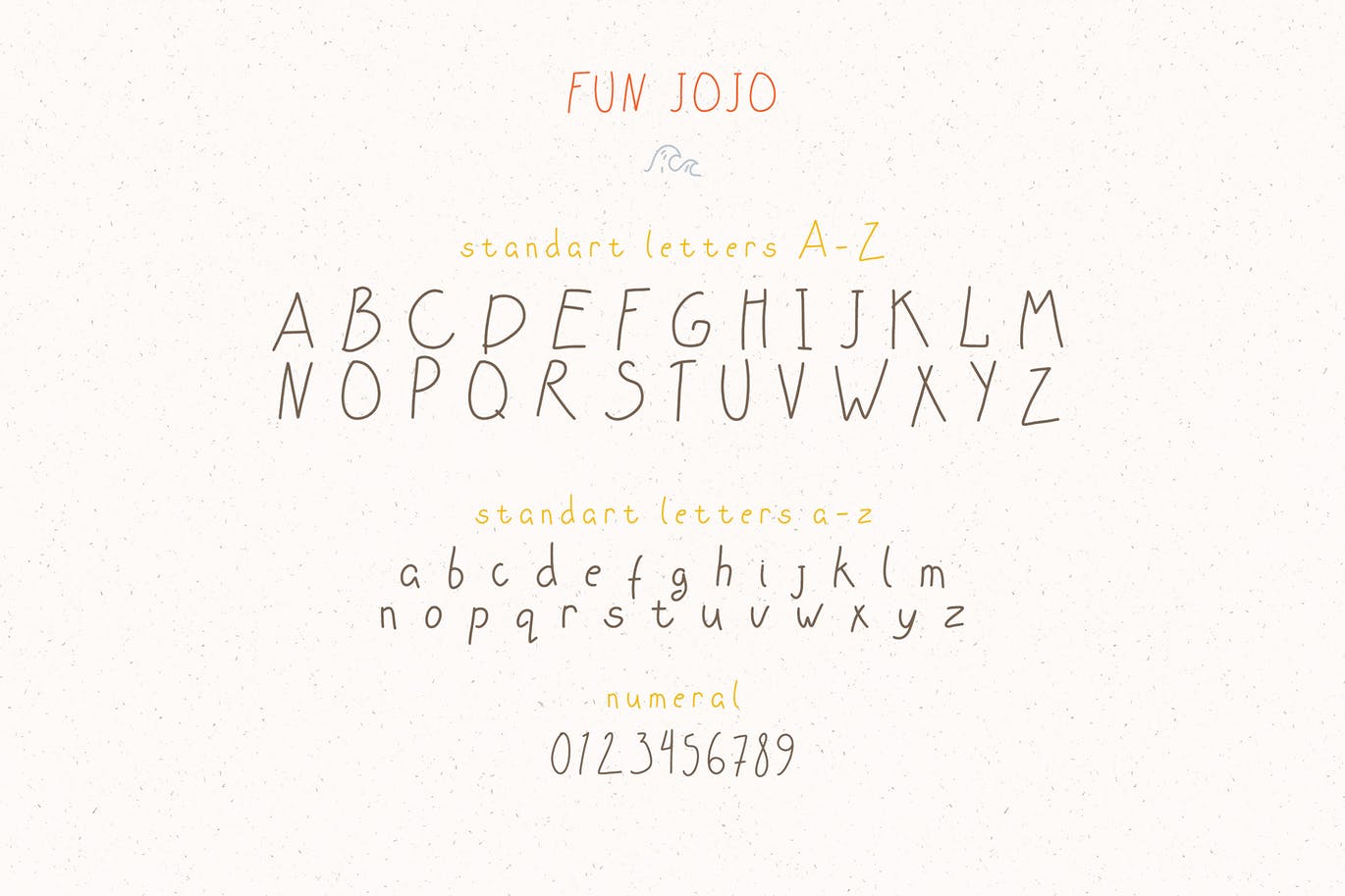 儿童手写有趣幼稚充满活力的可爱风英文字体 fun JOJO