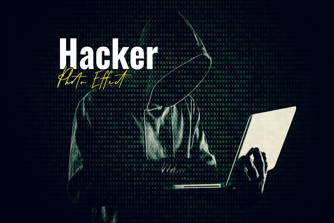 黑客帝国电影级二进制代码图片特效PSD模板 Hacker M