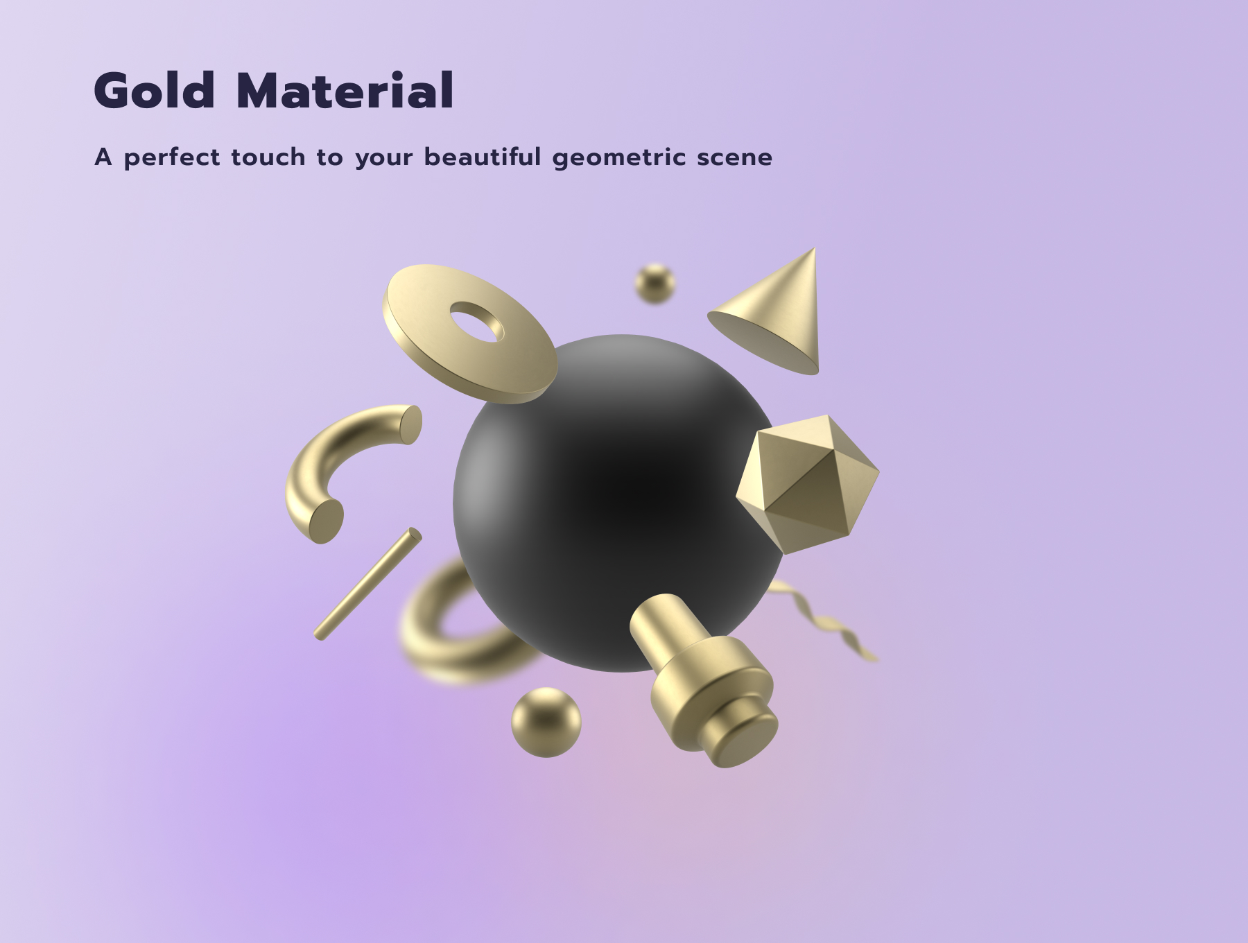 15个高分辨率3D渲染渐变基本几何形状素材 3D Geome