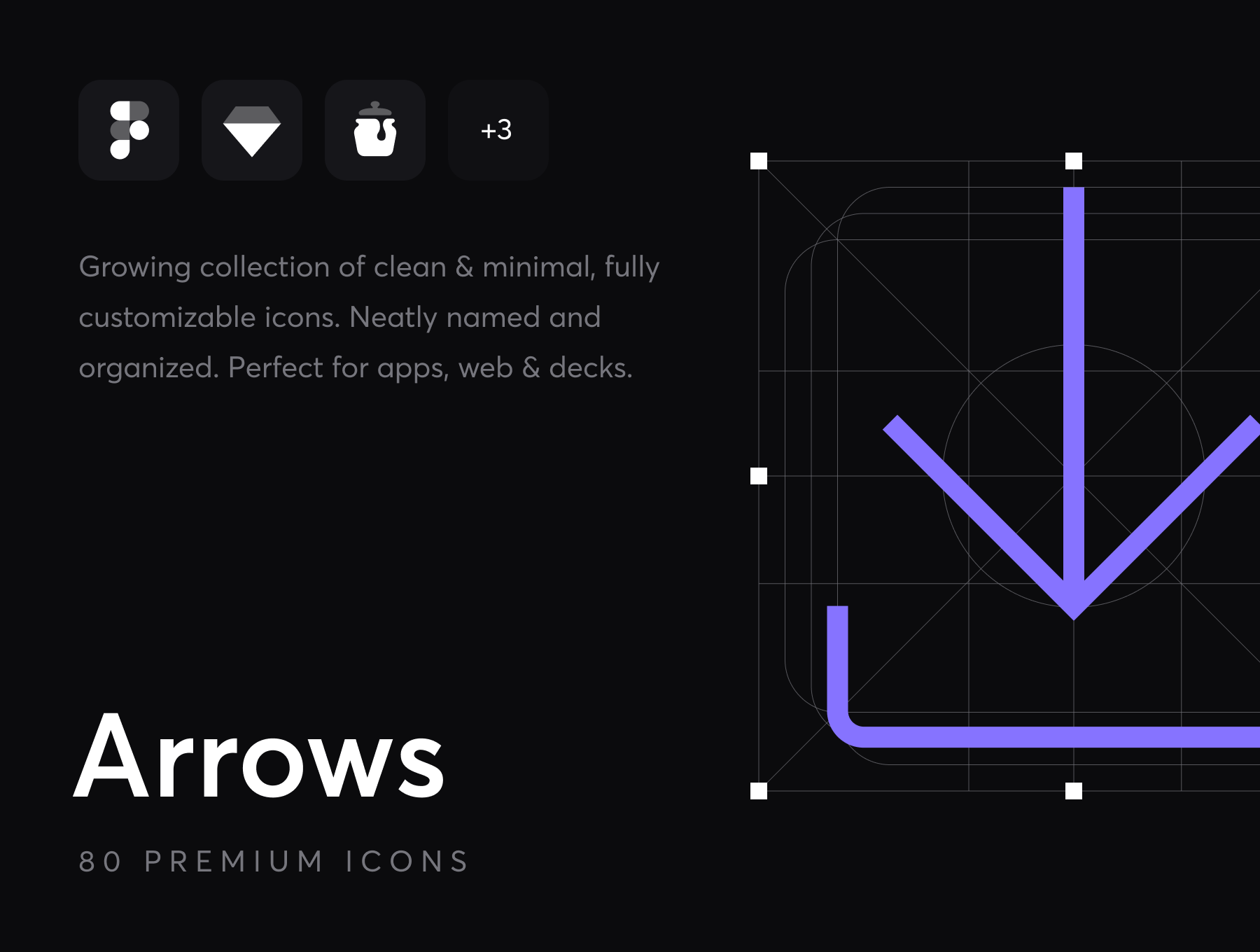 高质量简约箭头矢量图标合辑 Arrows - Premium