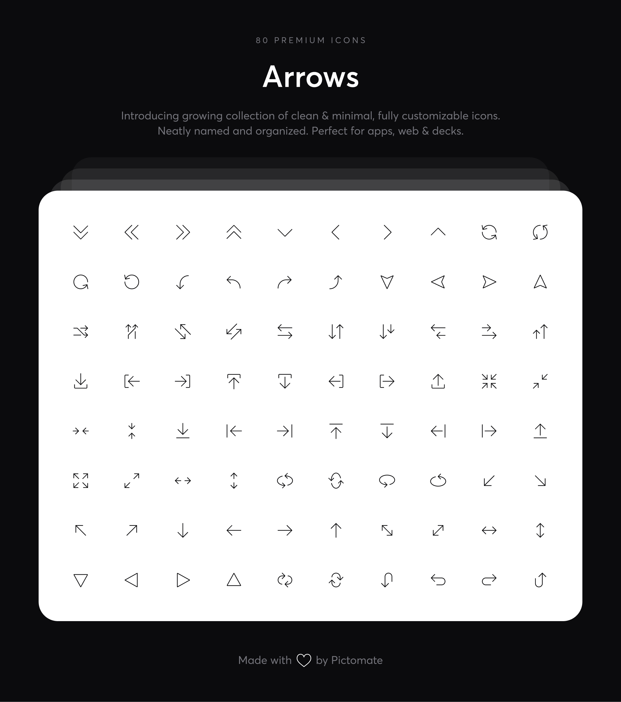 高质量简约箭头矢量图标合辑 Arrows - Premium