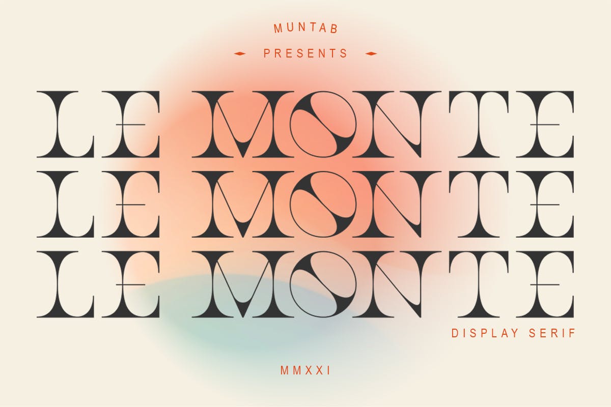 复古酸性艺术迷幻抽象衬线英文字体 Le Monte | Se