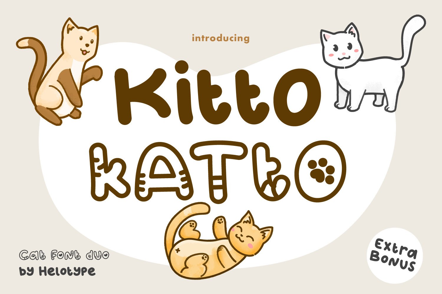 可爱卡通俏皮的英文装饰字体 Kitto Katto Font