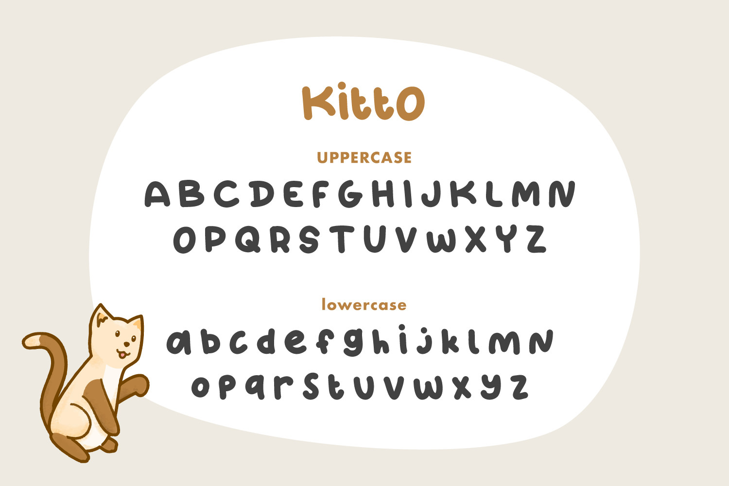 可爱卡通俏皮的英文装饰字体 Kitto Katto Font