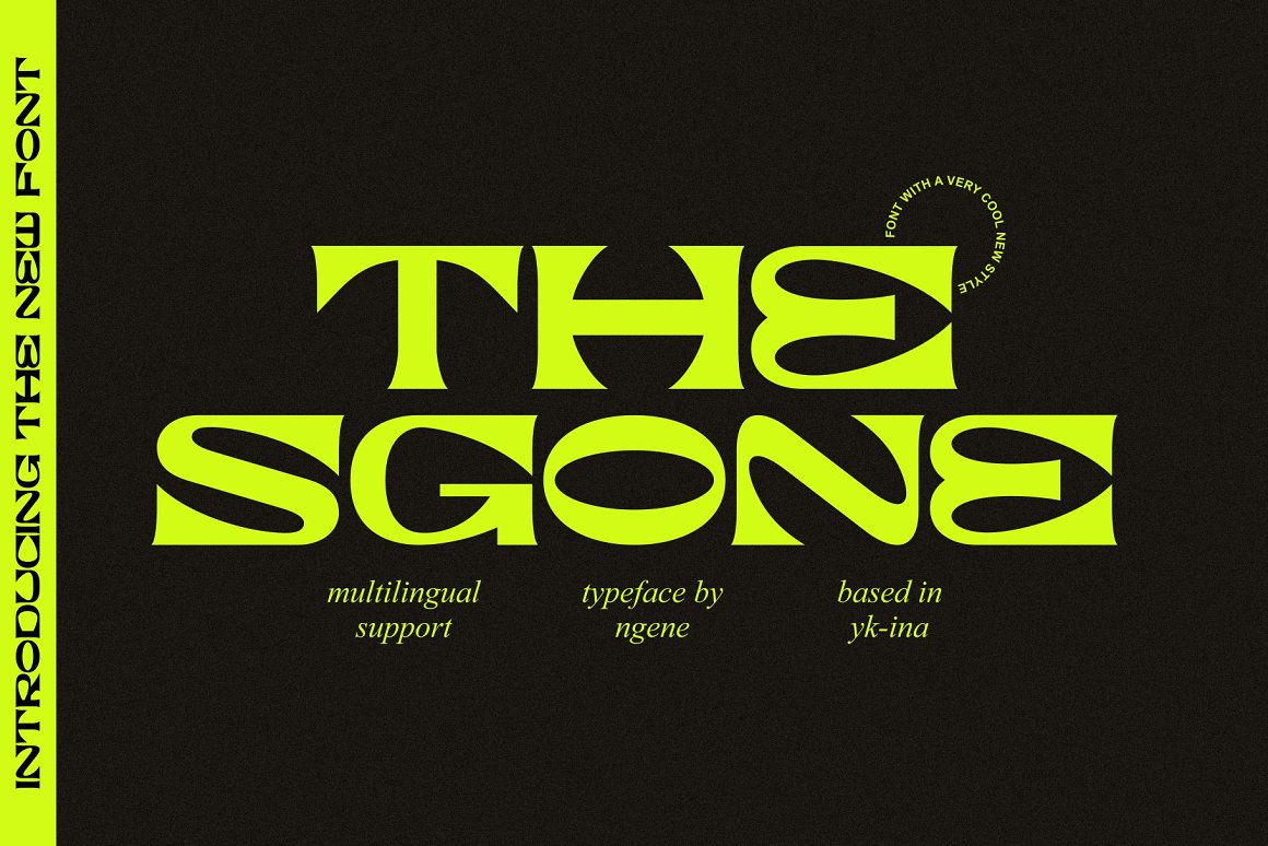 新潮流复古酸性艺术粗体装饰英文字体 The Sgone Ty