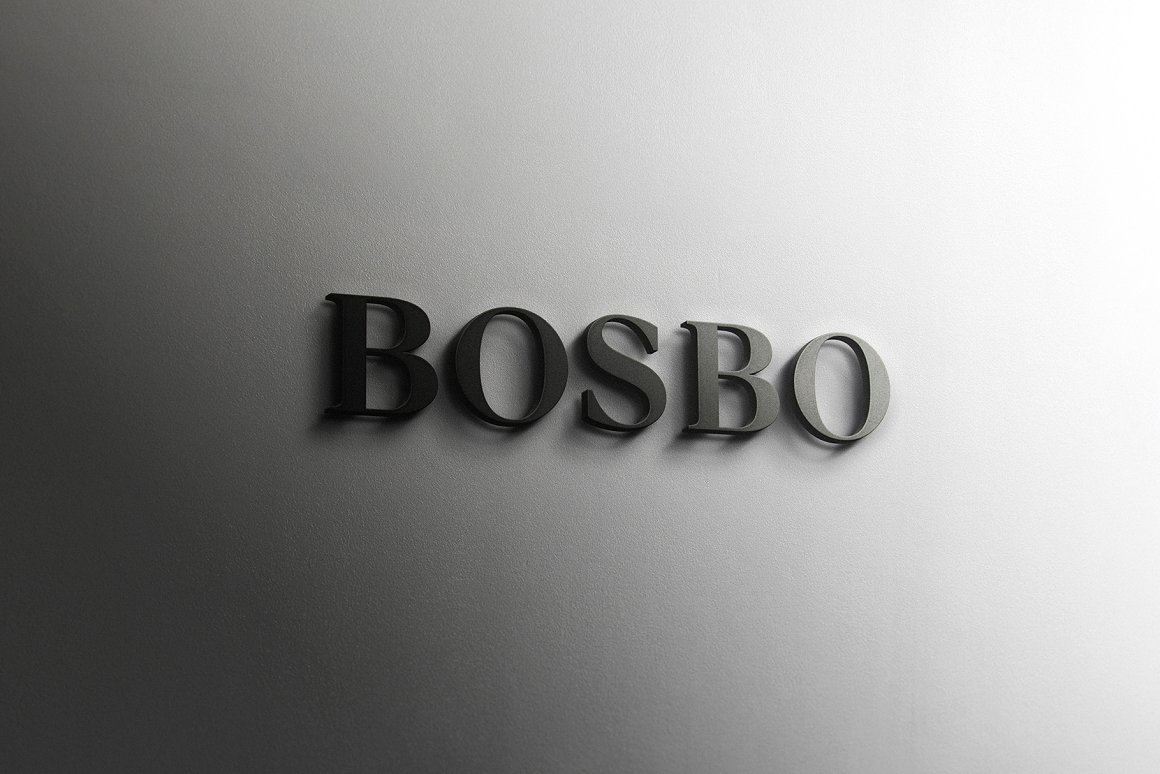 企业形象墙3D立体商标LOGO展示设计提案样机模板  Log