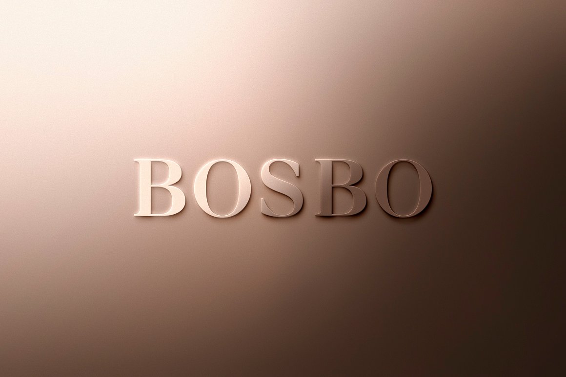 企业形象墙3D金属立体商标LOGO展示设计提案样机模板 Lo