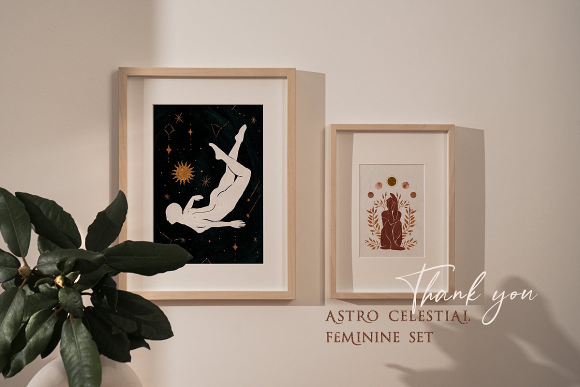 精美抽象手绘女性裸体艺术插画装饰设计元素合辑 Astro C