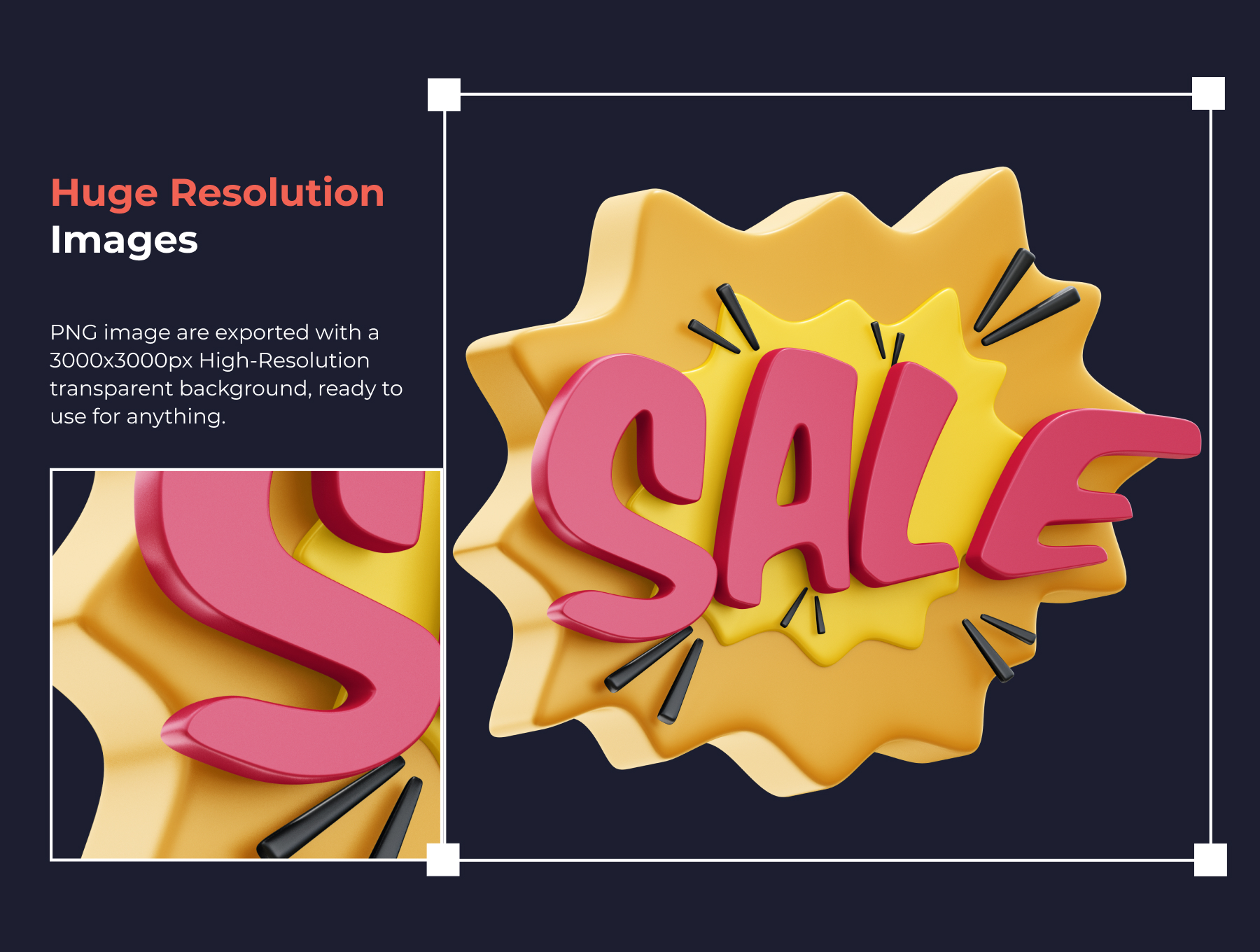 高品质三维渲染电商网站活动3D促销语插图素材合辑 SALE!