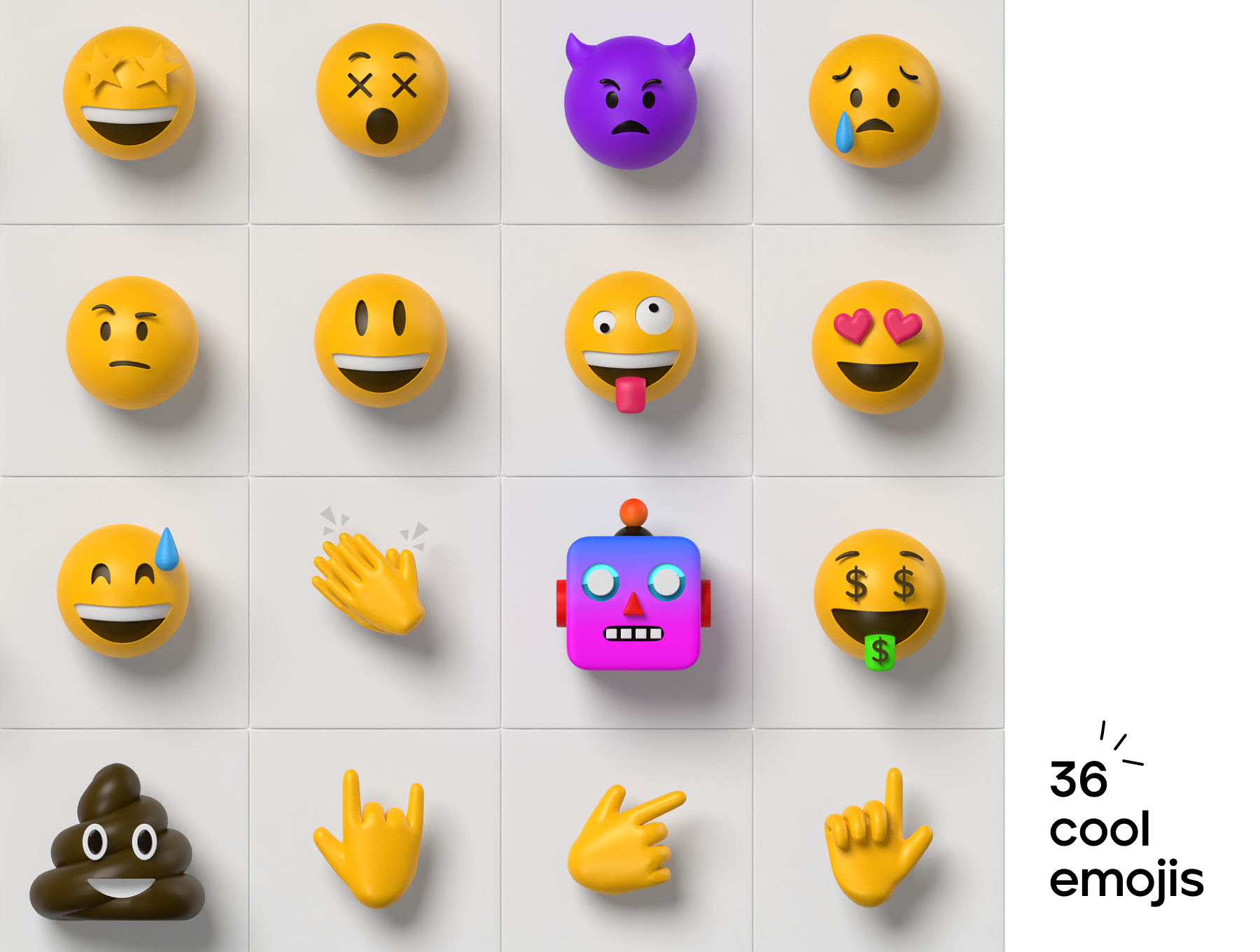 海外热销三维渲染表情图标素材合辑 3d emoji