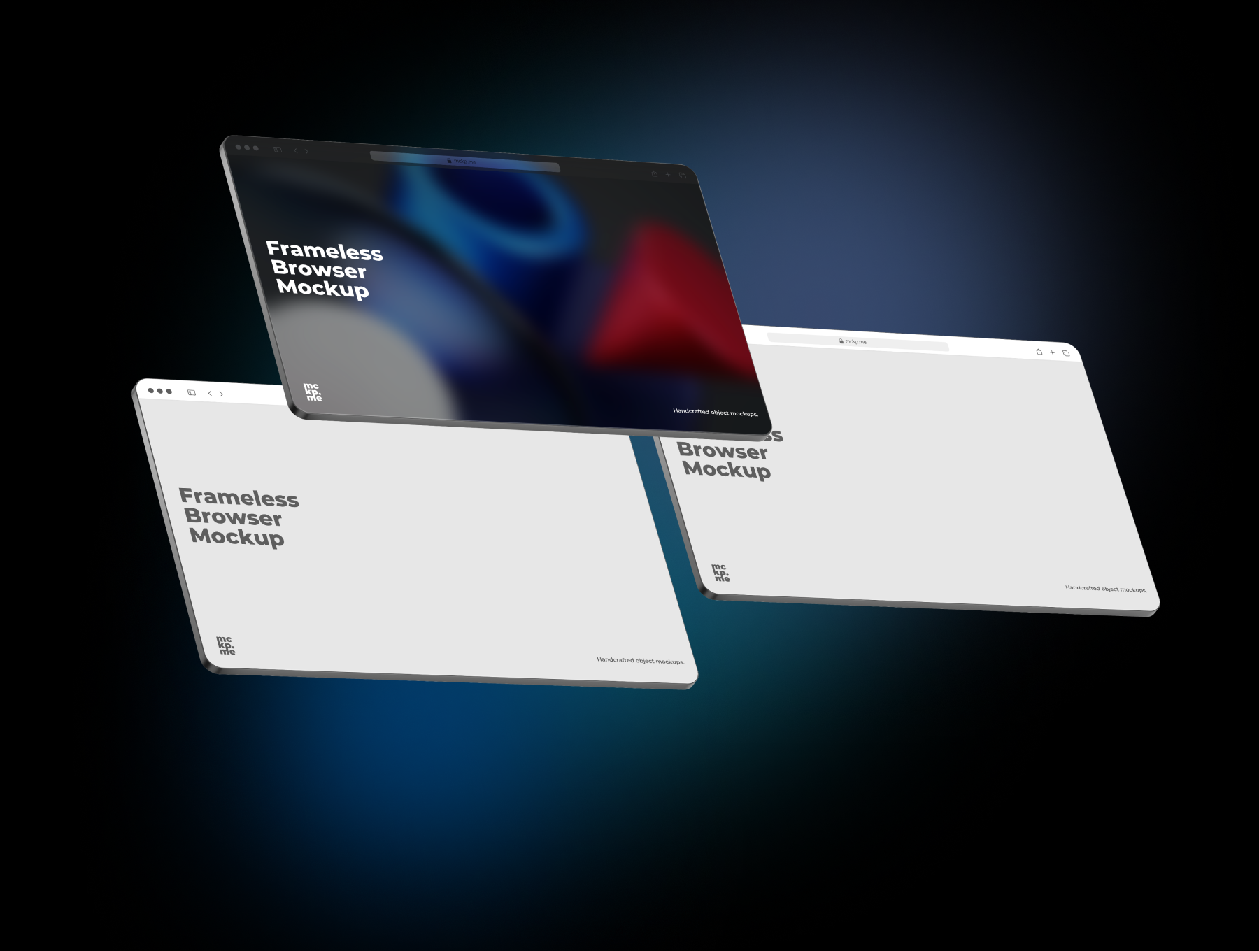 国外热卖三维渲染无边框浏览器场景网页设计展示样机模板 Fra