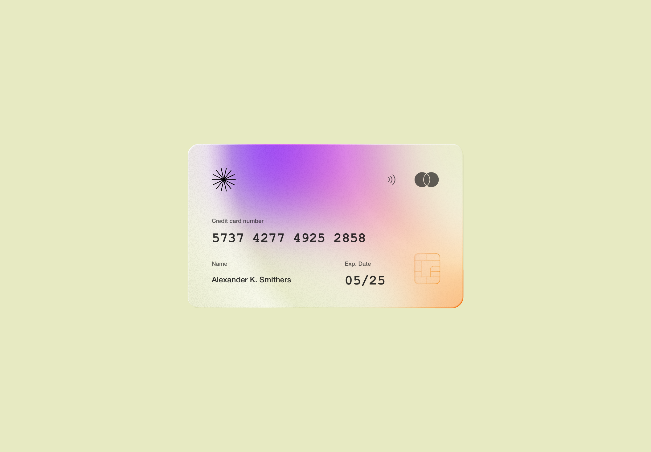 未来派模糊颗粒感磨砂渐变银行卡信用卡样机模板 3D Meta