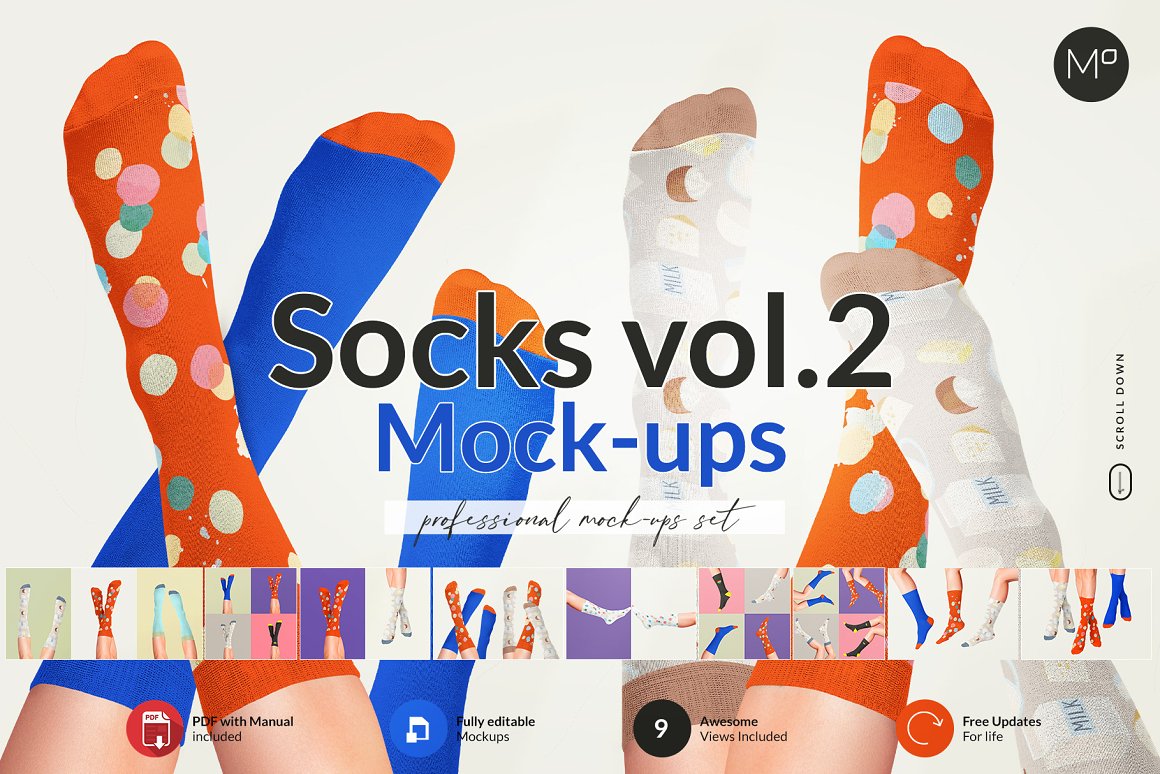 高品质腿模经典袜子贴图设计提案样机模板 All Socks