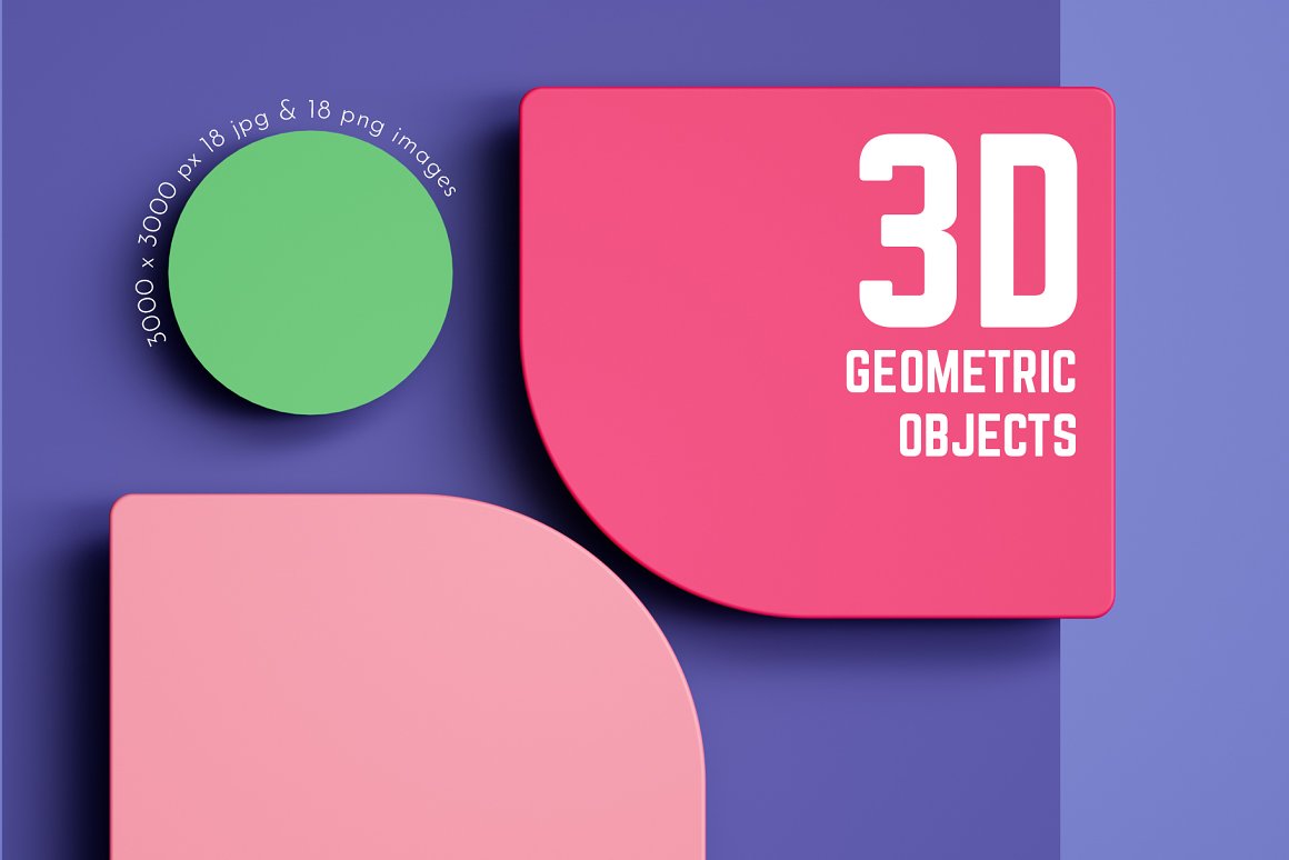 现代抽象3D渲染几何立体图形海报壁纸合辑 3D Geomet