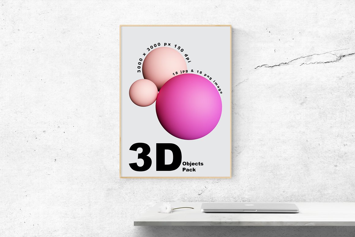 现代抽象3D渲染几何立体图形海报壁纸合辑 3D Geomet