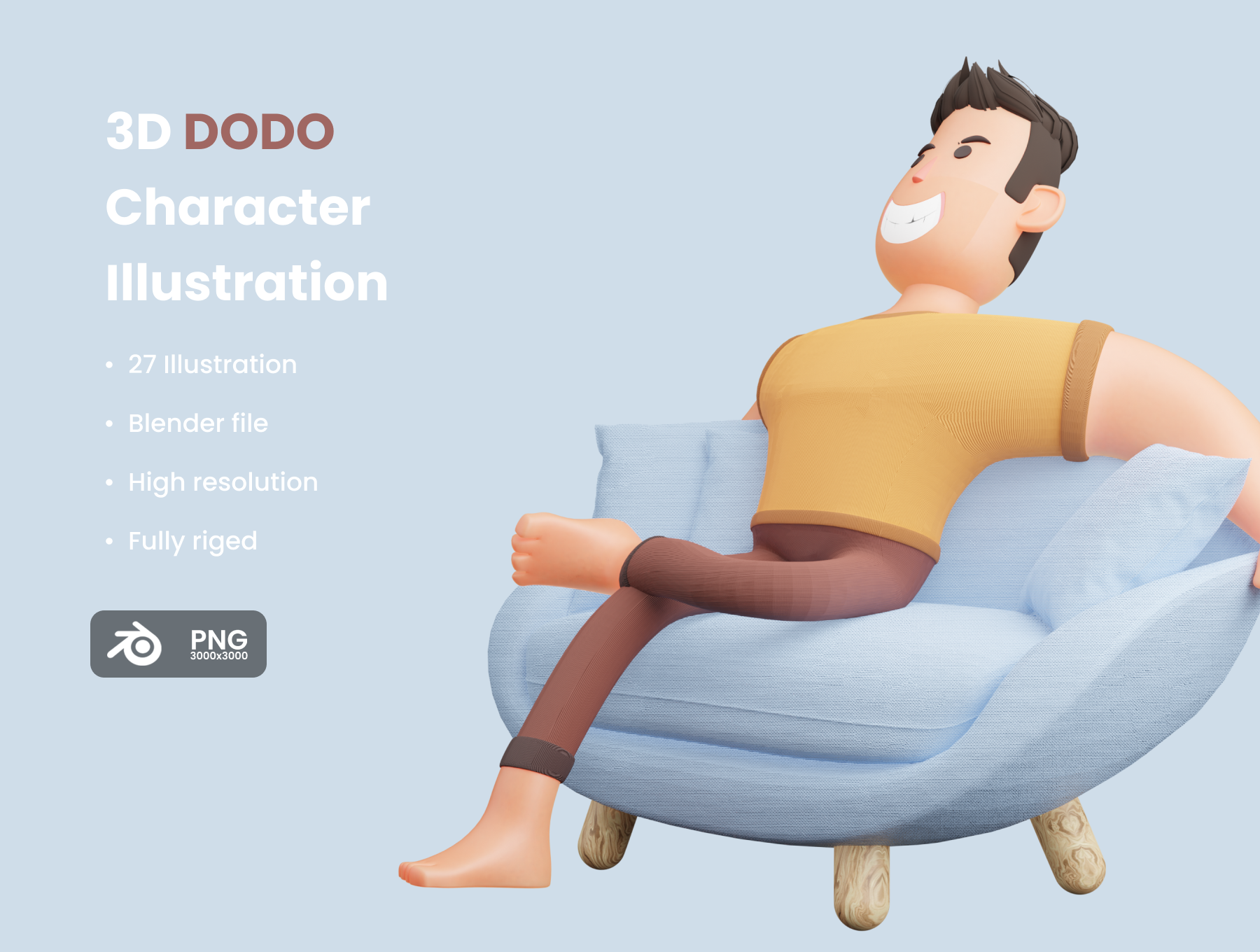 高品质三维渲染胖乎乎的卡通人物插画素材合辑 DODO 3D