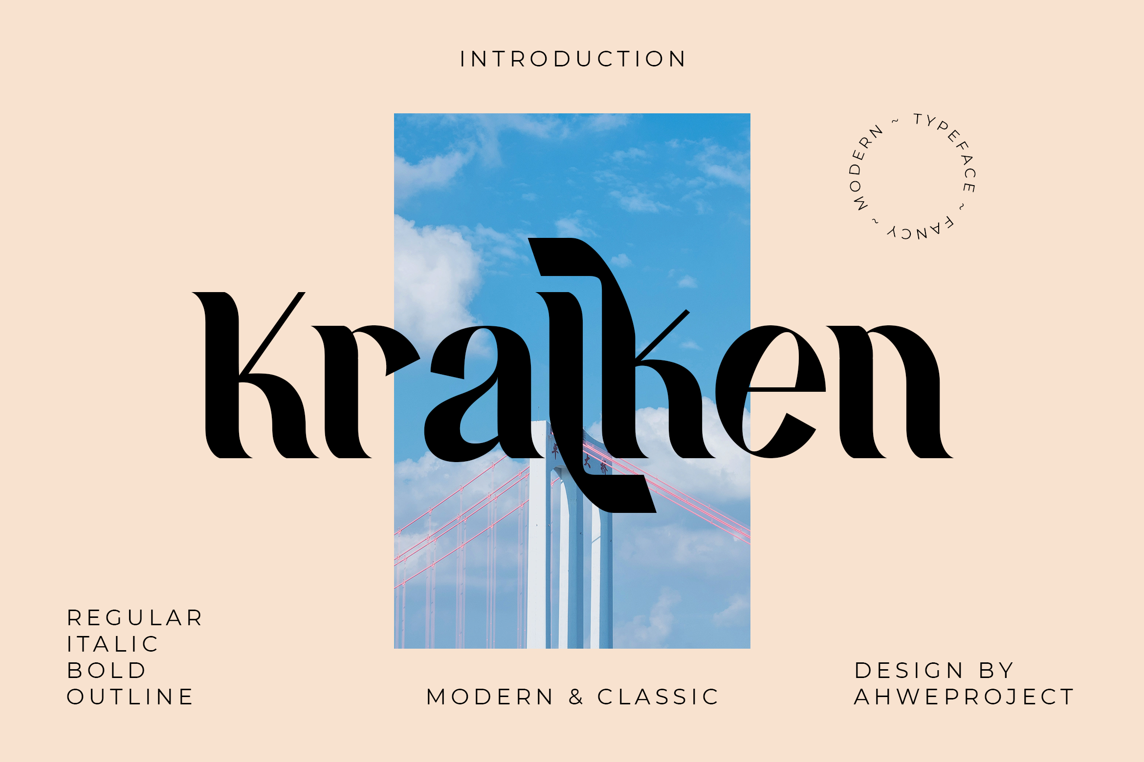 现代细腻优雅奢华的英文衬线字体 Kralken Font