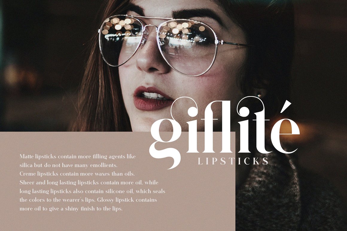 优雅现代怀旧时尚英文衬线字体 Glitten || Liga