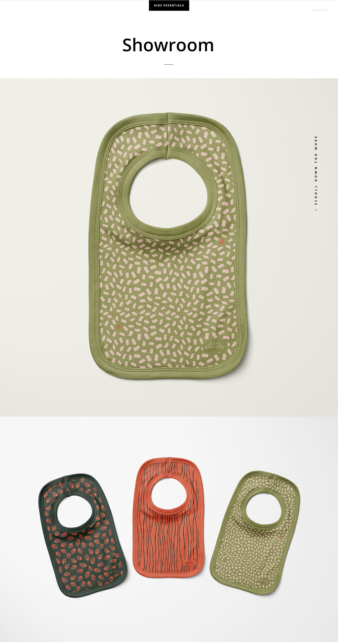 高品质婴儿围兜口水兜母婴品牌设计提案样机模板 Pullove
