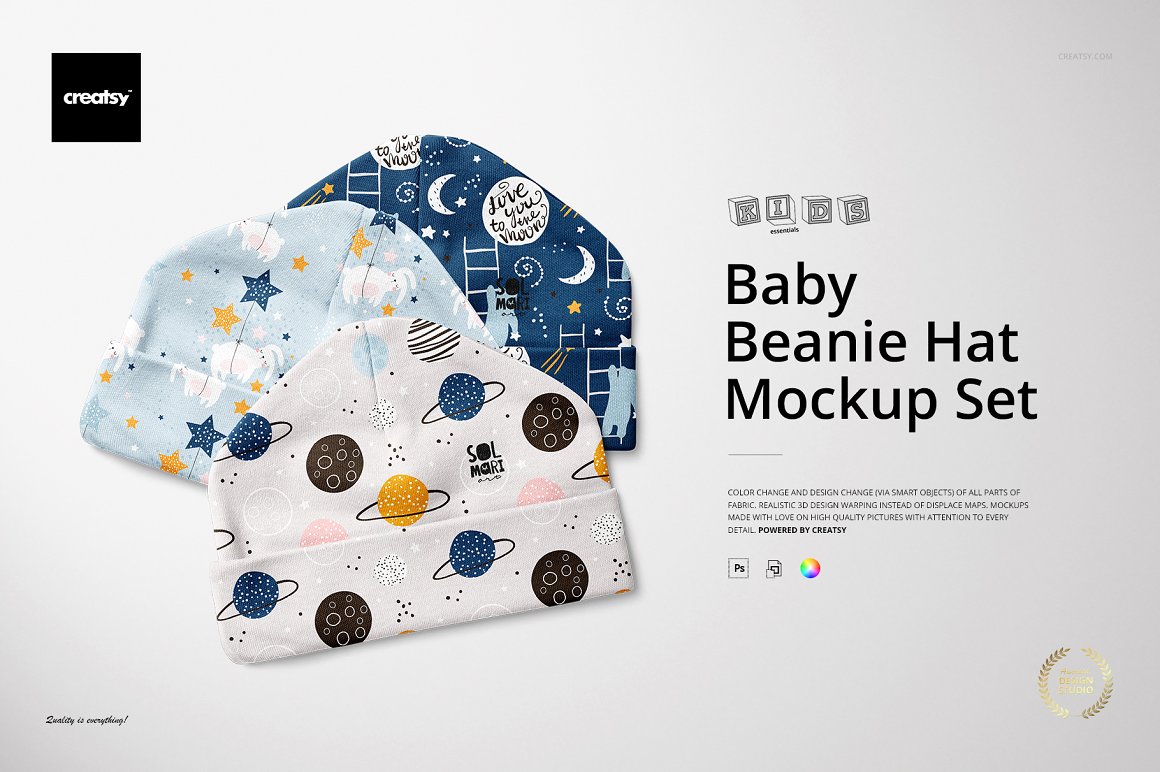 高品质婴儿无檐小便帽母婴品牌设计提案样机模板 Baby Be