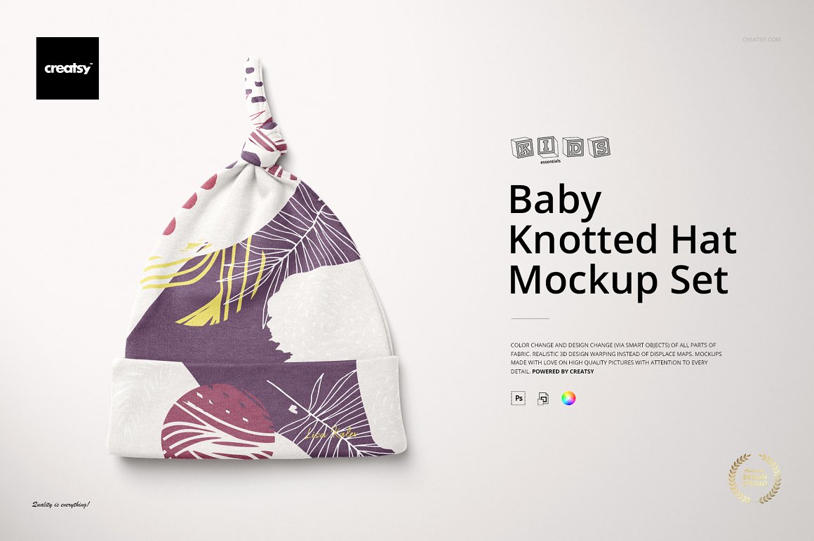 高品质婴儿帽子母婴品牌设计提案样机模板 Baby Knott