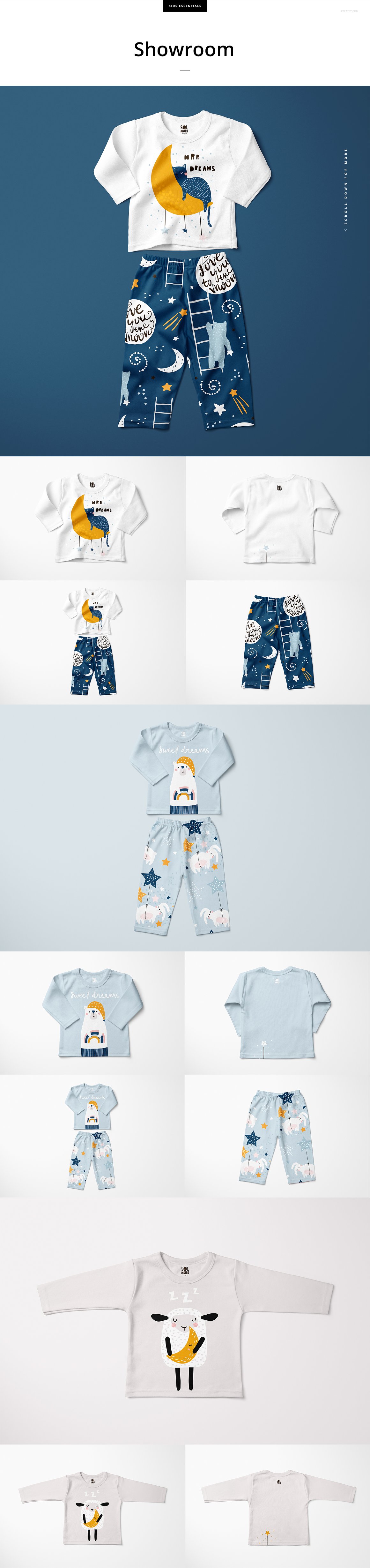 婴儿童装长袖睡衣套装母婴品牌设计提案样机模板 Baby Lo