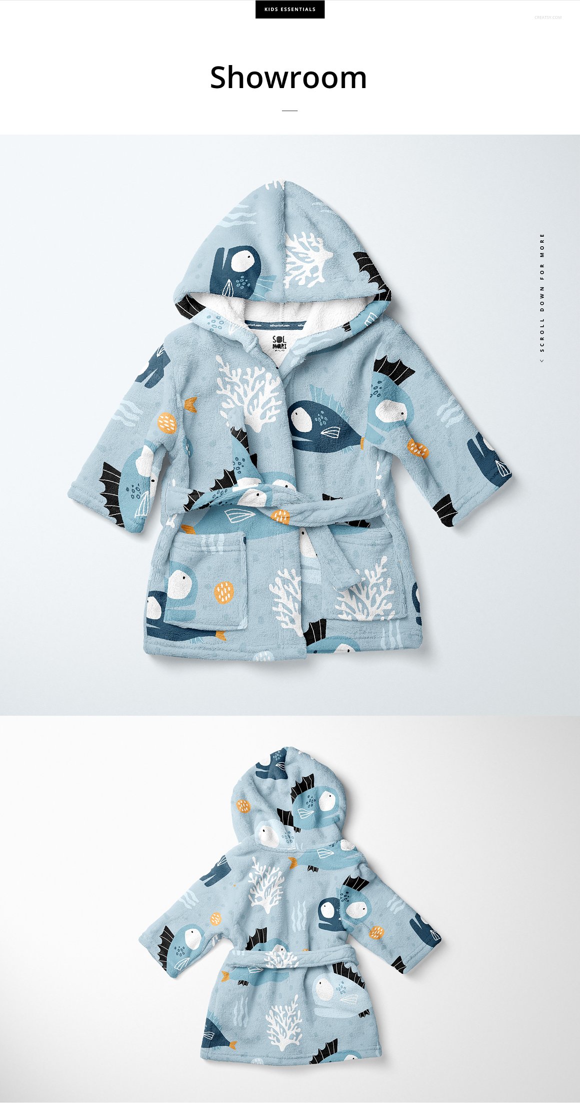 高品质儿童浴袍服饰母婴品牌设计提案样机模板 Baby Bat