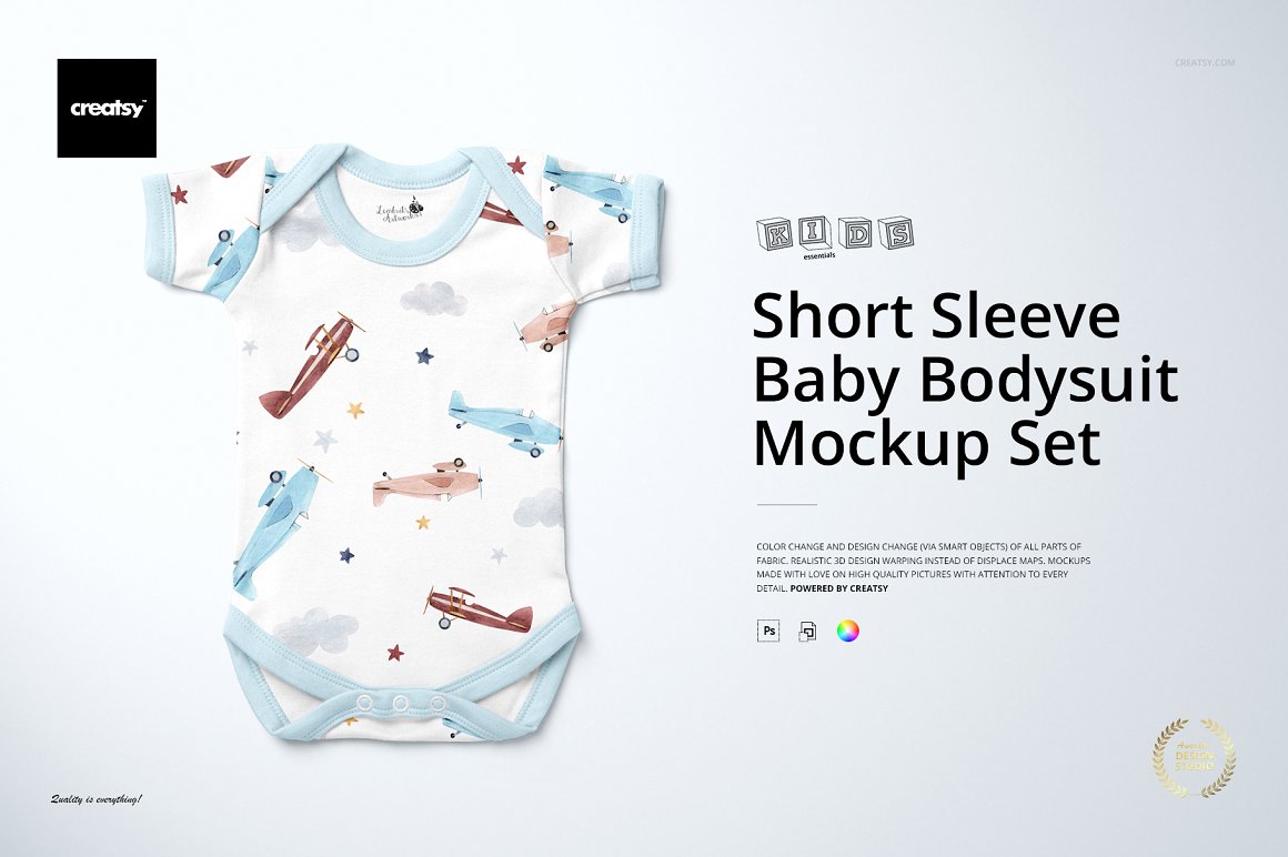 婴儿纯棉连体衣爬行服母婴品牌设计提案样机模板 Baby Sh