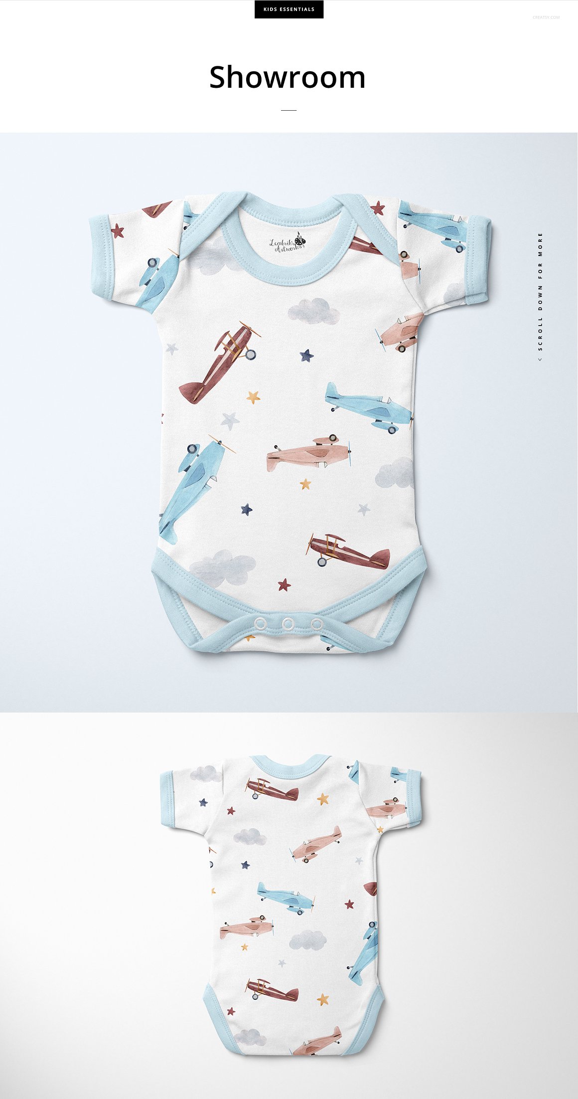 婴儿纯棉连体衣爬行服母婴品牌设计提案样机模板 Baby Sh