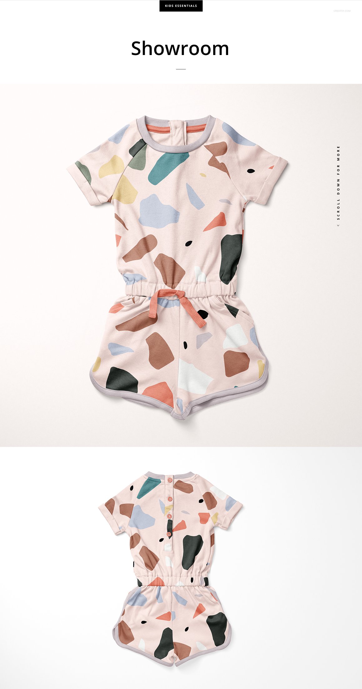 女童纯棉连体衣套装母婴品牌设计提案样机模板 Girl's C