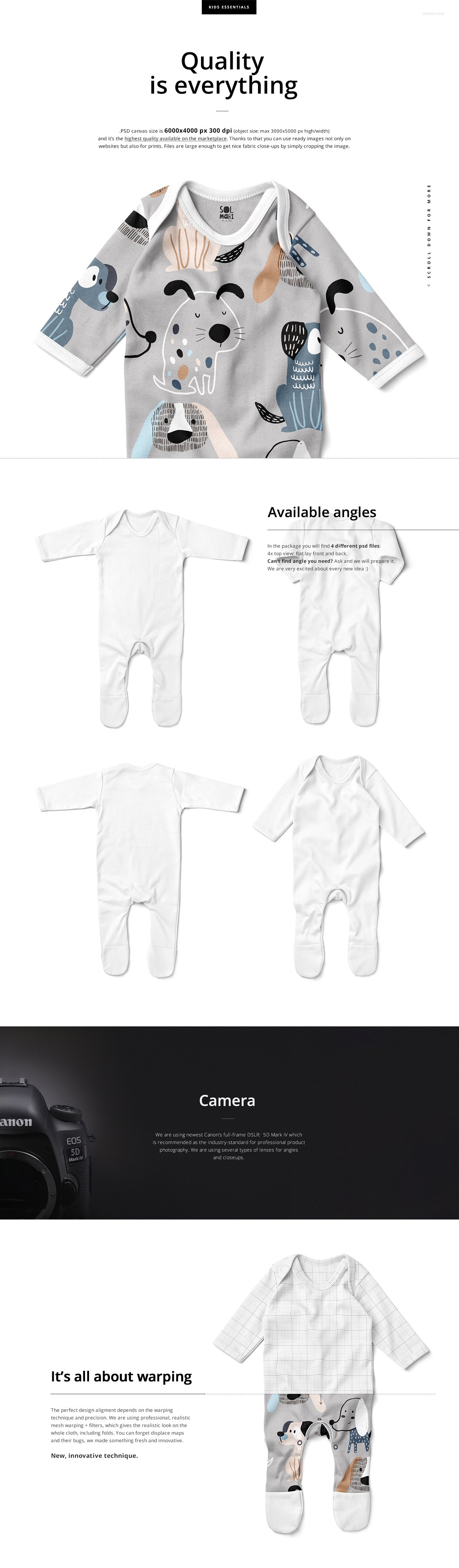 儿童连体衣套装母婴品牌设计提案样机模板 Baby Chest