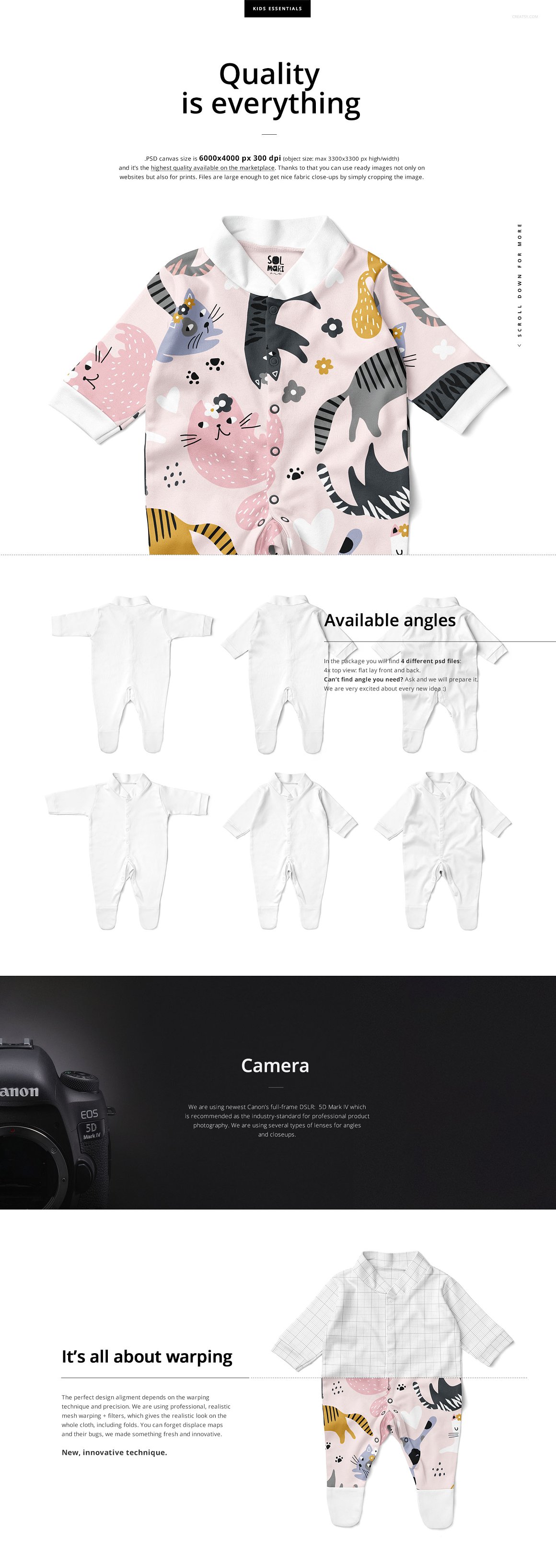 儿童连体睡衣母婴品牌设计提案样机模板 Babygrow Sl