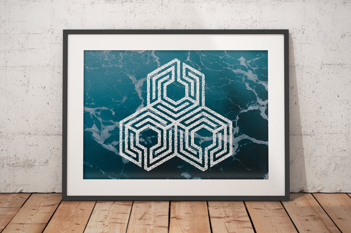 复古抽象几何学迷宫形状图形合集包 Labyrinth Sta