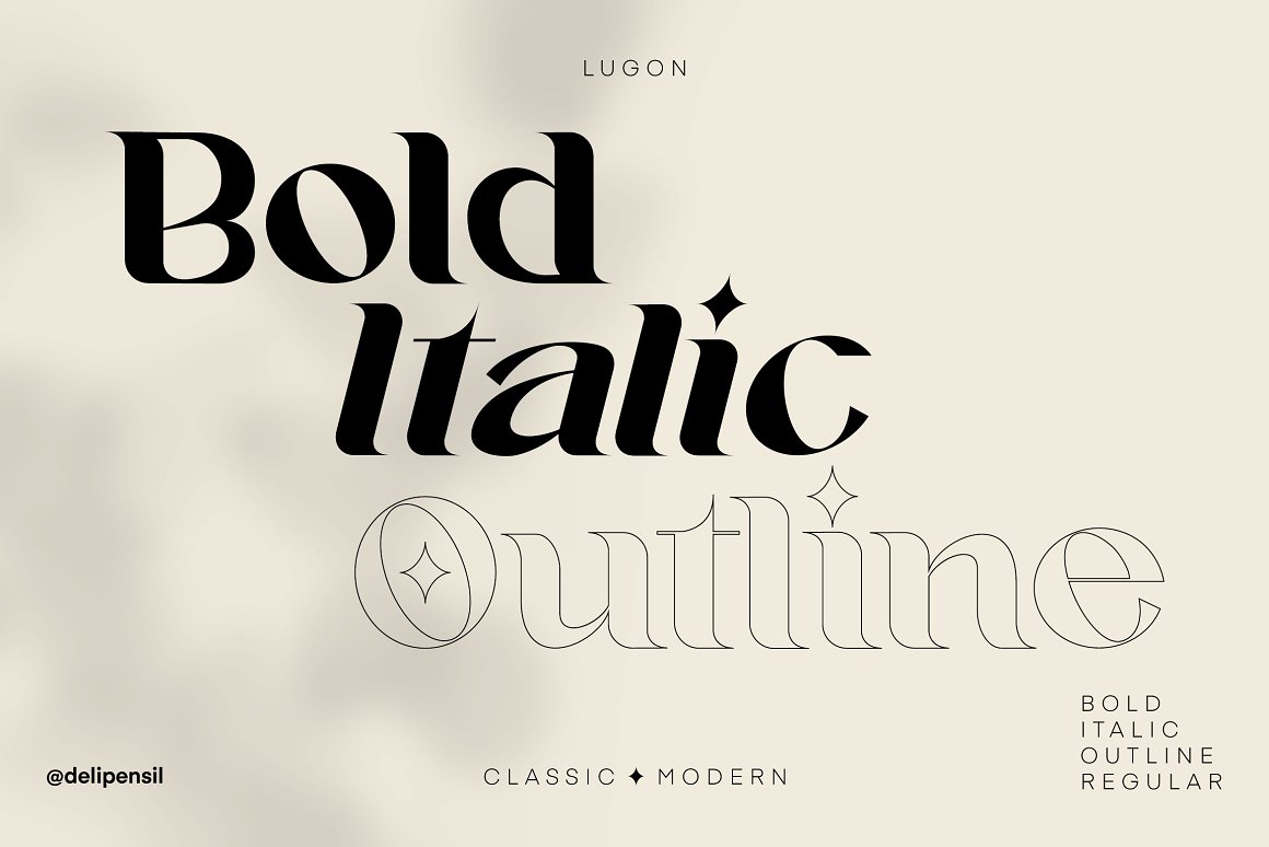 新复古经典现代衬线英文字体 Lugon Classic Mo
