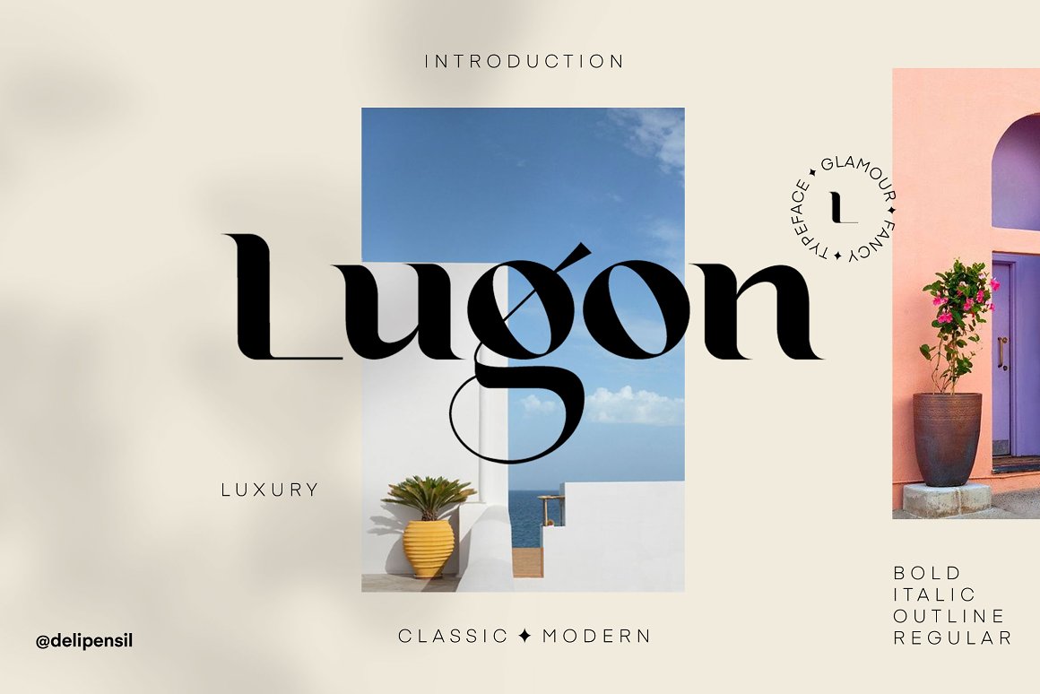 新复古经典现代衬线英文字体 Lugon Classic Mo