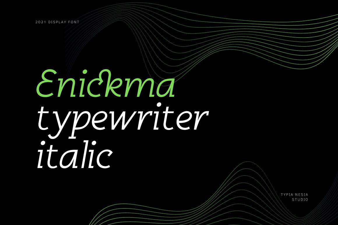 未来派打字机科幻电影音乐游戏斜体英文衬线字体 Enickma