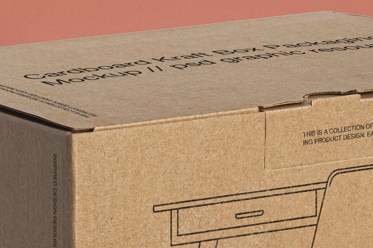 牛皮瓦楞纸箱包装盒设计展示样机模板 Psd Packagin