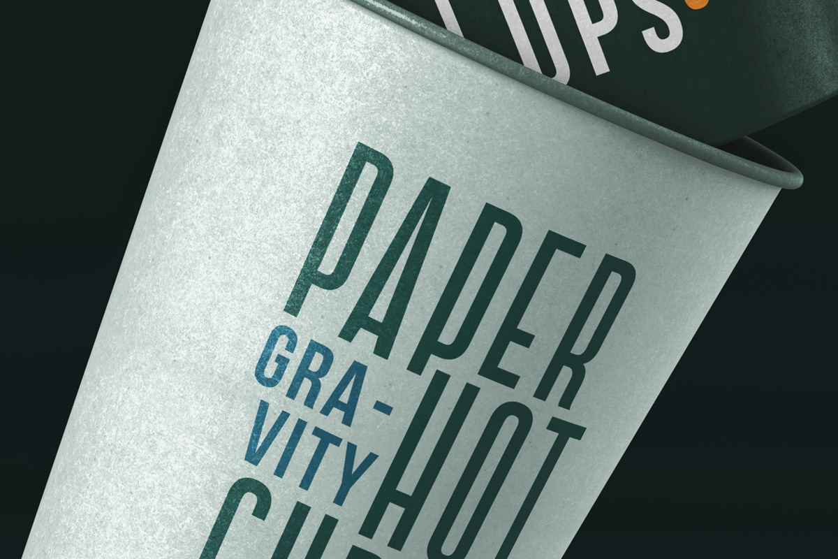 自由飘落的纸杯设计品牌vi贴图展示样机模板 Gravity