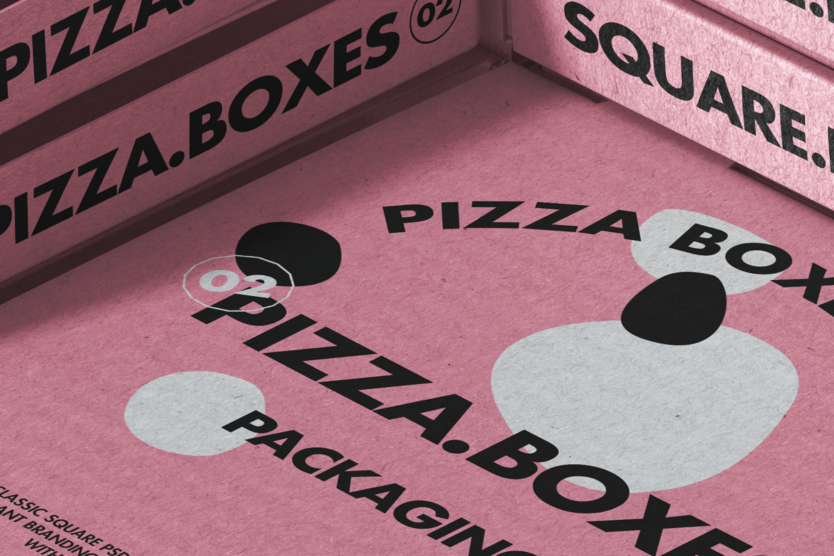 披萨包装盒设计贴图展示样机模板 Packaging Psd