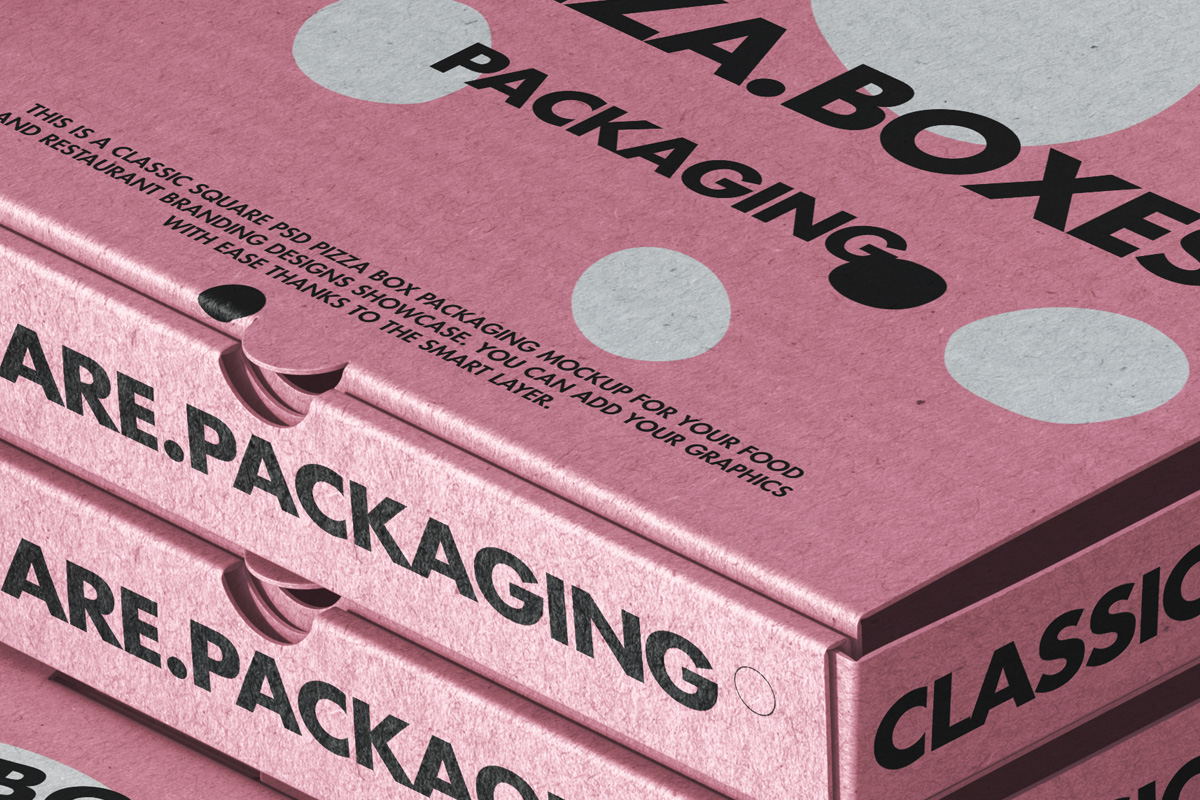 披萨包装盒设计贴图展示样机模板 Packaging Psd