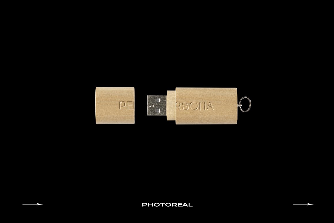 复古物件异形U盘闪存驱动器包装贴图样机合集 USB Flas