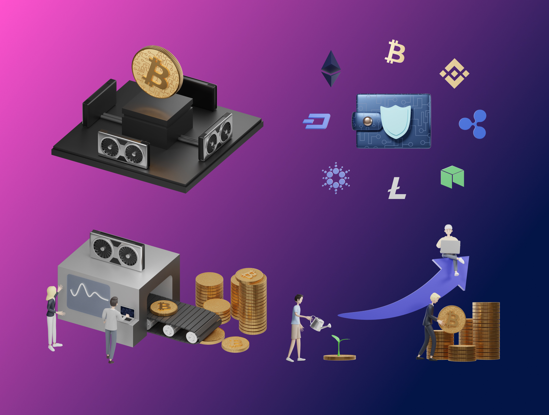 3D Character Pack Crypto Illus