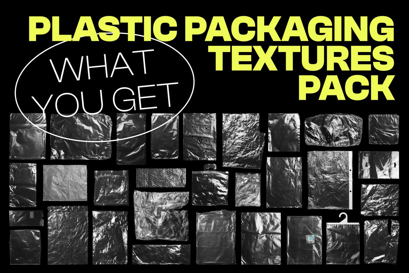 高分辨率透明塑料膜纹理素材大合辑 Plastic Packa