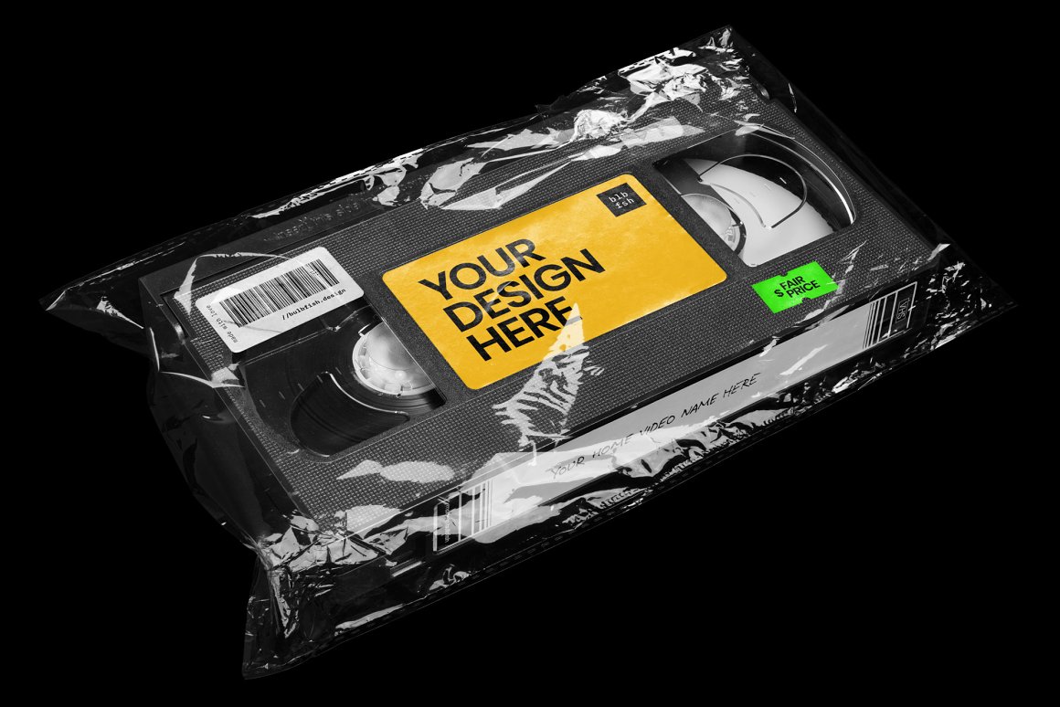 复古老物件新潮流VHS录像带贴图展示样机模板 VHS Cas