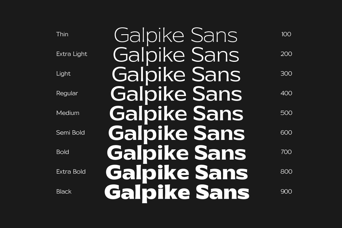 未来派极简无衬线英文字体 Galpike Sans - Va