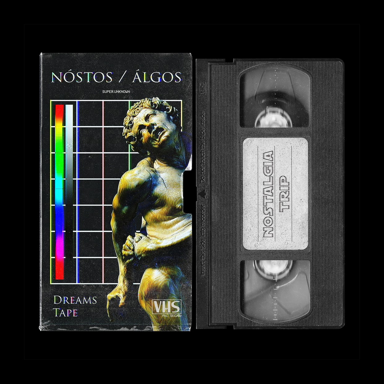 复古老物件VHS录像带磁带封面设计贴图样机模板 VHS Ta