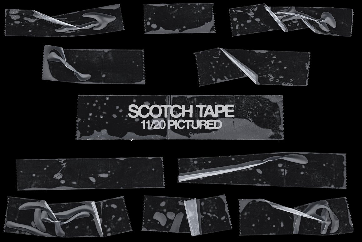 160+超高分辨率仿古做旧设计撕裂废弃胶带纹理素材 Tape