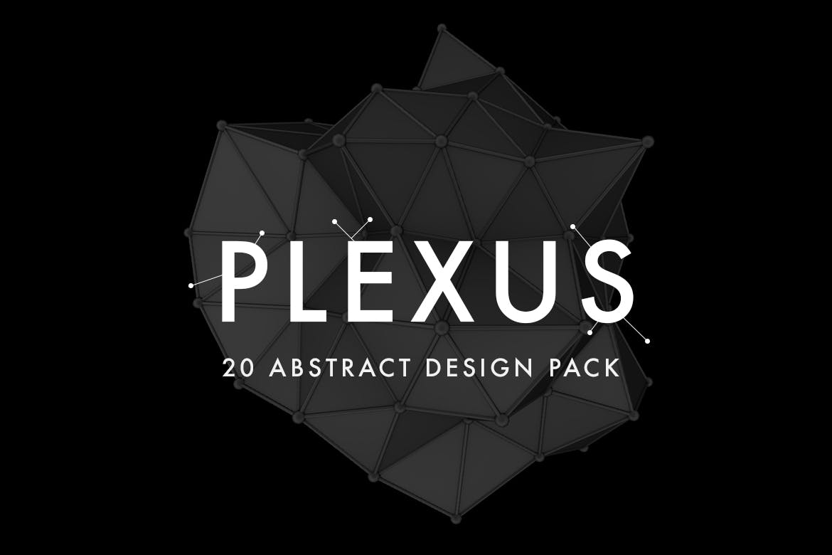 20张高质量科幻粒子微原子链接抽象图形素材 Plexus -